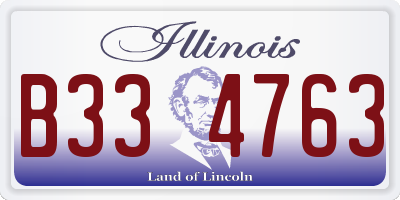 IL license plate B334763