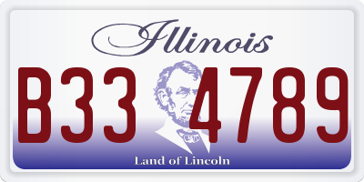 IL license plate B334789