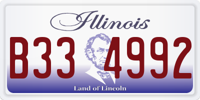 IL license plate B334992