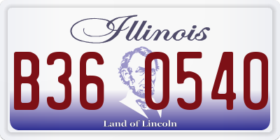 IL license plate B360540