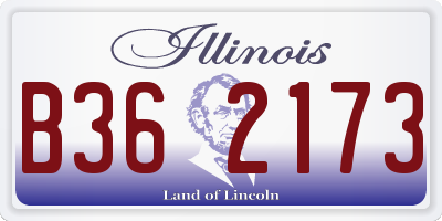 IL license plate B362173