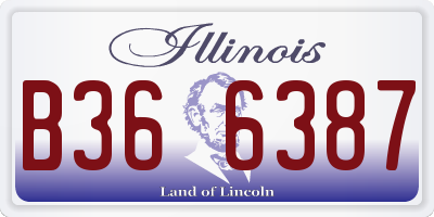 IL license plate B366387