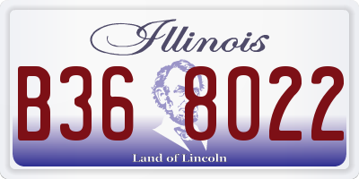 IL license plate B368022