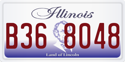 IL license plate B368048