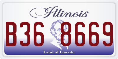 IL license plate B368669