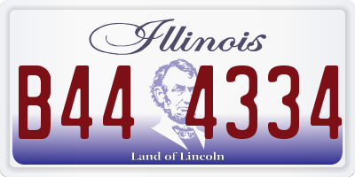 IL license plate B444334