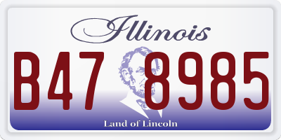 IL license plate B478985