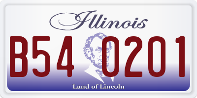 IL license plate B540201