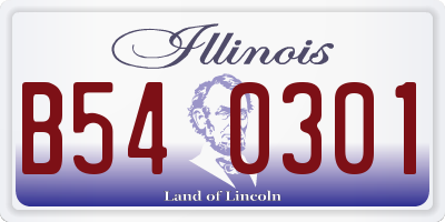 IL license plate B540301