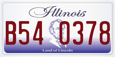IL license plate B540378