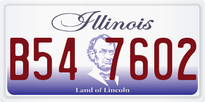 IL license plate B547602