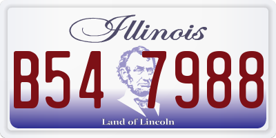 IL license plate B547988
