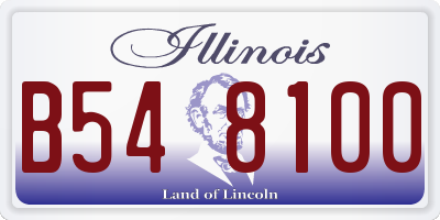 IL license plate B548100