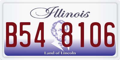 IL license plate B548106