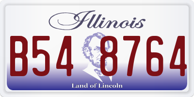 IL license plate B548764