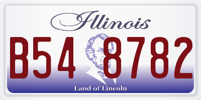 IL license plate B548782