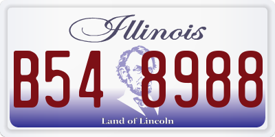IL license plate B548988