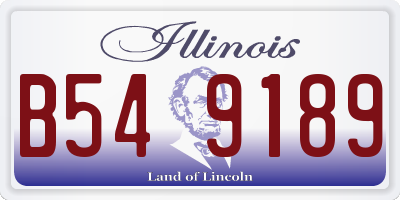 IL license plate B549189