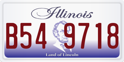 IL license plate B549718