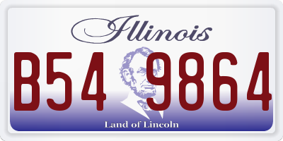IL license plate B549864