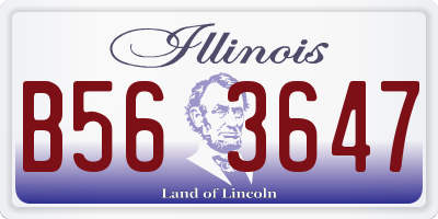 IL license plate B563647