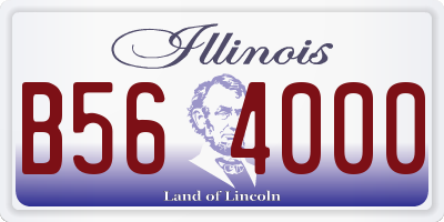 IL license plate B564000