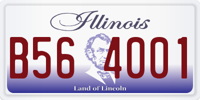 IL license plate B564001