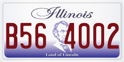 IL license plate B564002