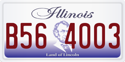 IL license plate B564003