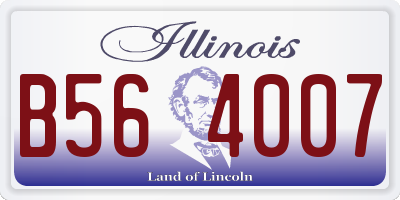 IL license plate B564007