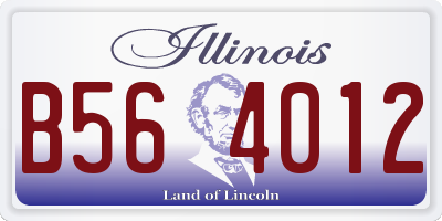 IL license plate B564012