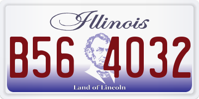 IL license plate B564032