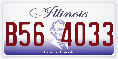 IL license plate B564033