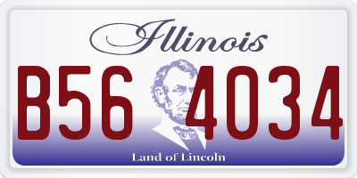IL license plate B564034