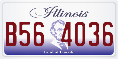 IL license plate B564036