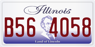 IL license plate B564058
