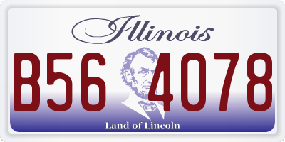 IL license plate B564078