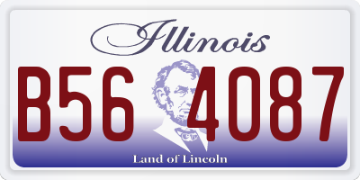 IL license plate B564087