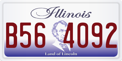 IL license plate B564092
