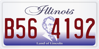 IL license plate B564192