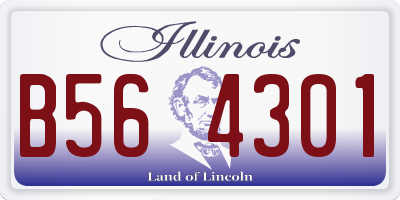 IL license plate B564301