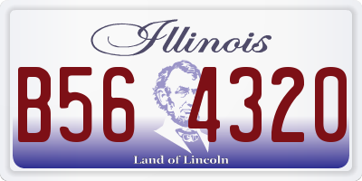 IL license plate B564320