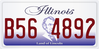 IL license plate B564892