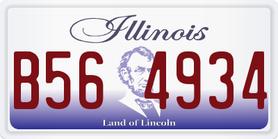 IL license plate B564934