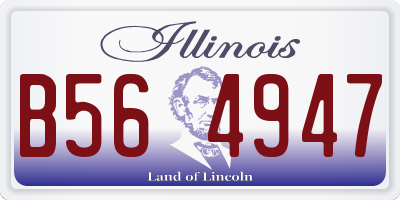 IL license plate B564947