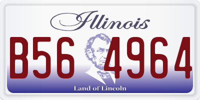 IL license plate B564964