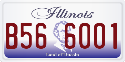 IL license plate B566001
