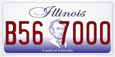 IL license plate B567000