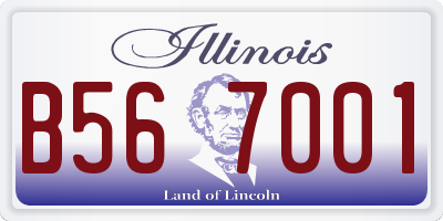 IL license plate B567001