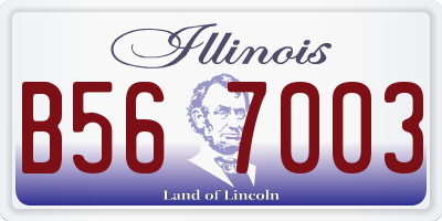 IL license plate B567003